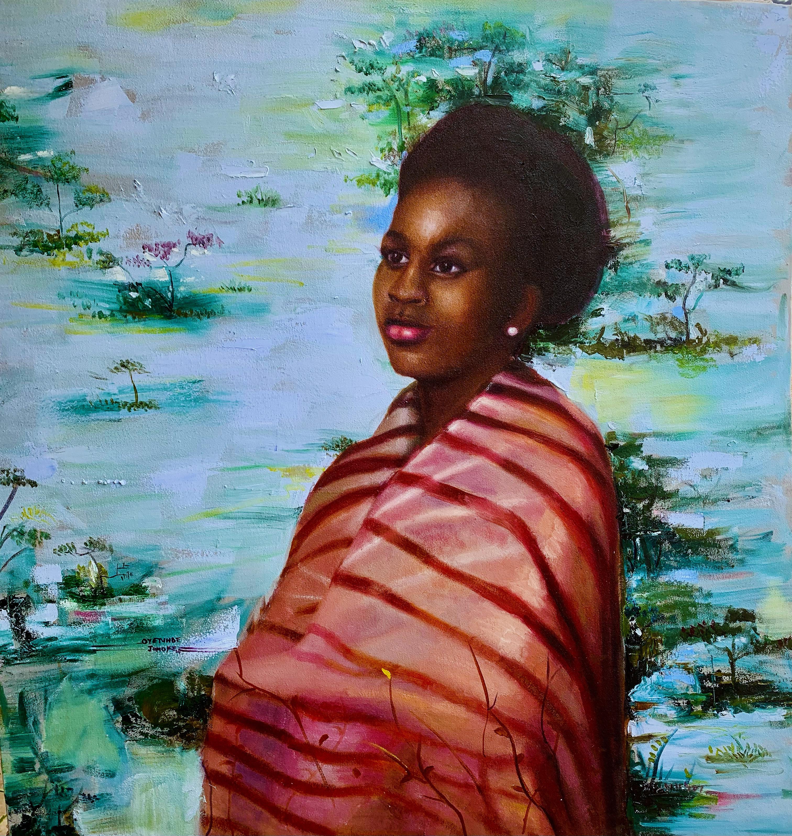 Figurative Painting di Jumoke Oyetunde - Speranza - 21° secolo, Contemporaneo, Ritratto figurativo, Olio, Arte femminile