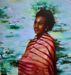 Esperanza - Siglo XXI, Contemporáneo, Retrato figurativo, Óleo, Arte femenino
