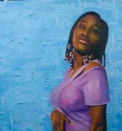 Locked in My Heart Oil Painting on Canvas, Contemporary, 21st Century