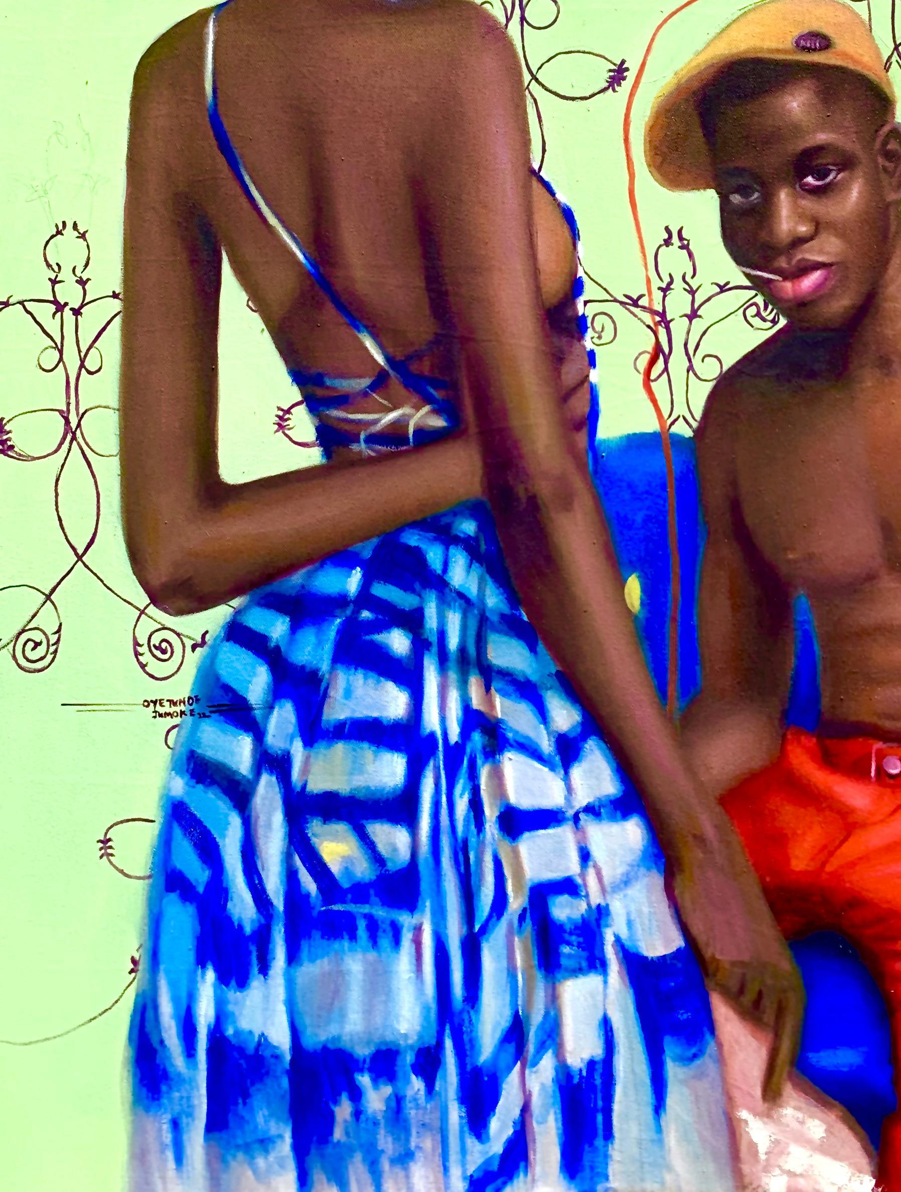 Versandverfahren
Kostenloser Versand weltweit
Versand in einem gut geschützten Rohr aus Nigeria
Dieses Werk ist ein Unikat, kein Druck oder eine andere Art von Kopie.
Begleitet von einem Echtheitszertifikat.

Über den Künstler
Jumoke Oyetunde ist