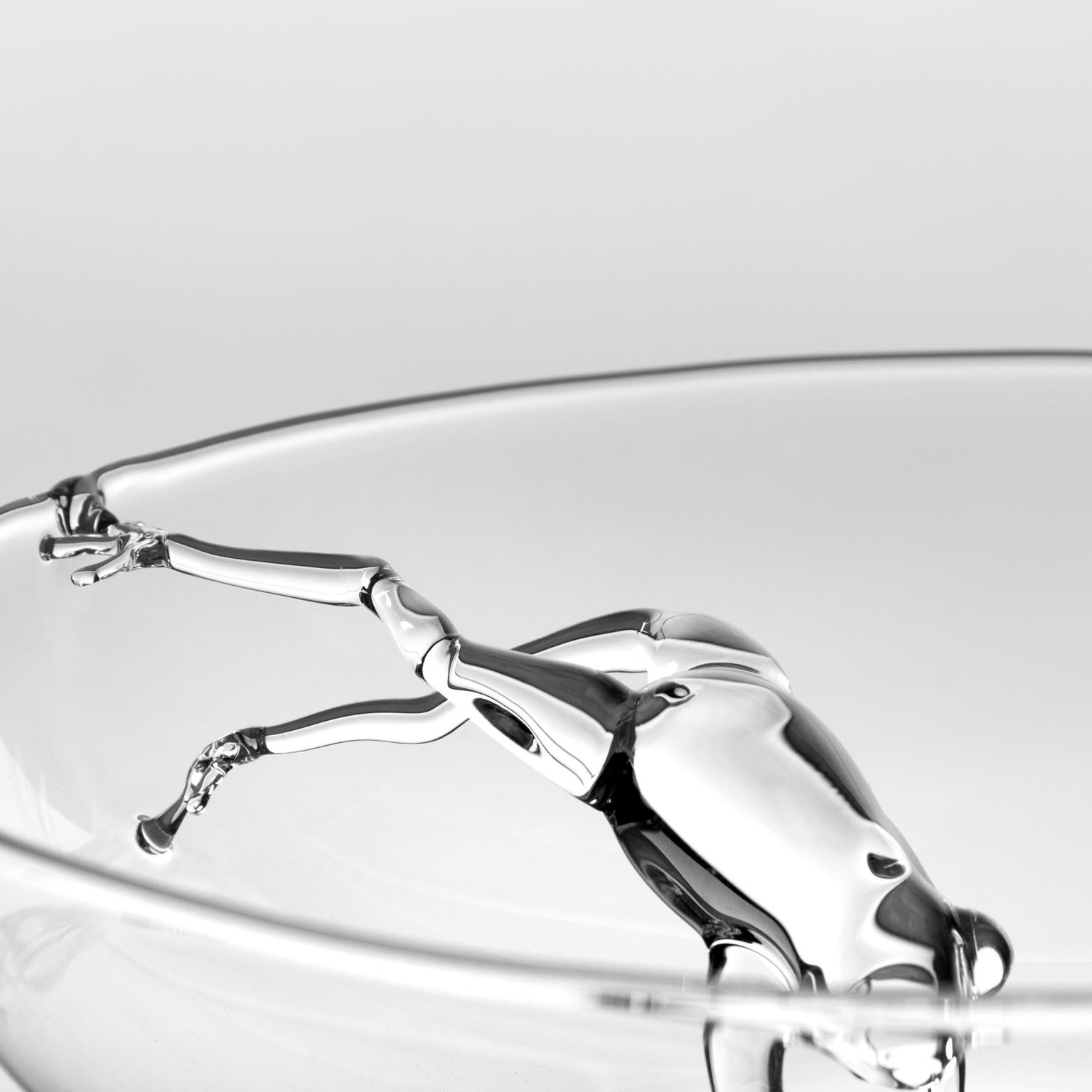 Modern 'Jumping Frog' Hand Blown Glass Bowl by Simone Crestani For Sale