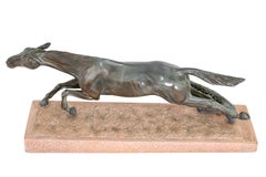 Jumping Horse Vintage Art Deco Animal Spelter Sculpture Fougue by Max Le Verrier