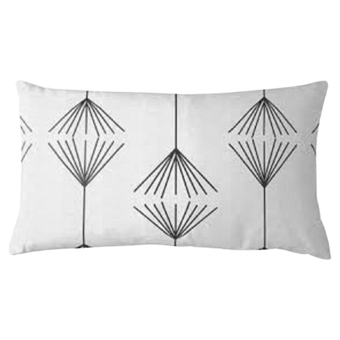 Jumping the Broom Black and White Lumbar Pillow