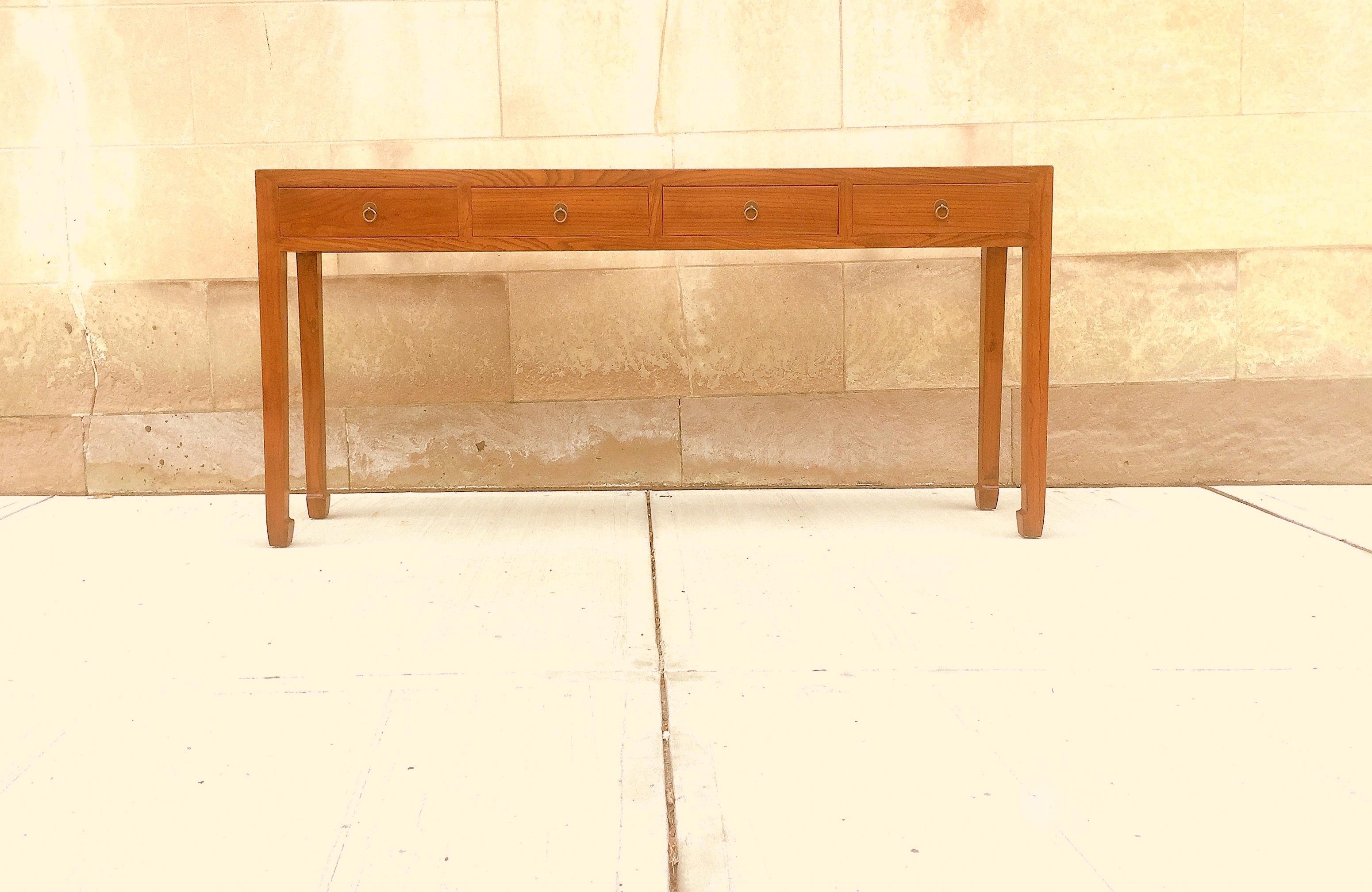 Jumu console table with four drawers. Very elegant and fine quality. Beautiful color and simple form. We carry fine quality furniture with elegant finished and has been appeared many times in 