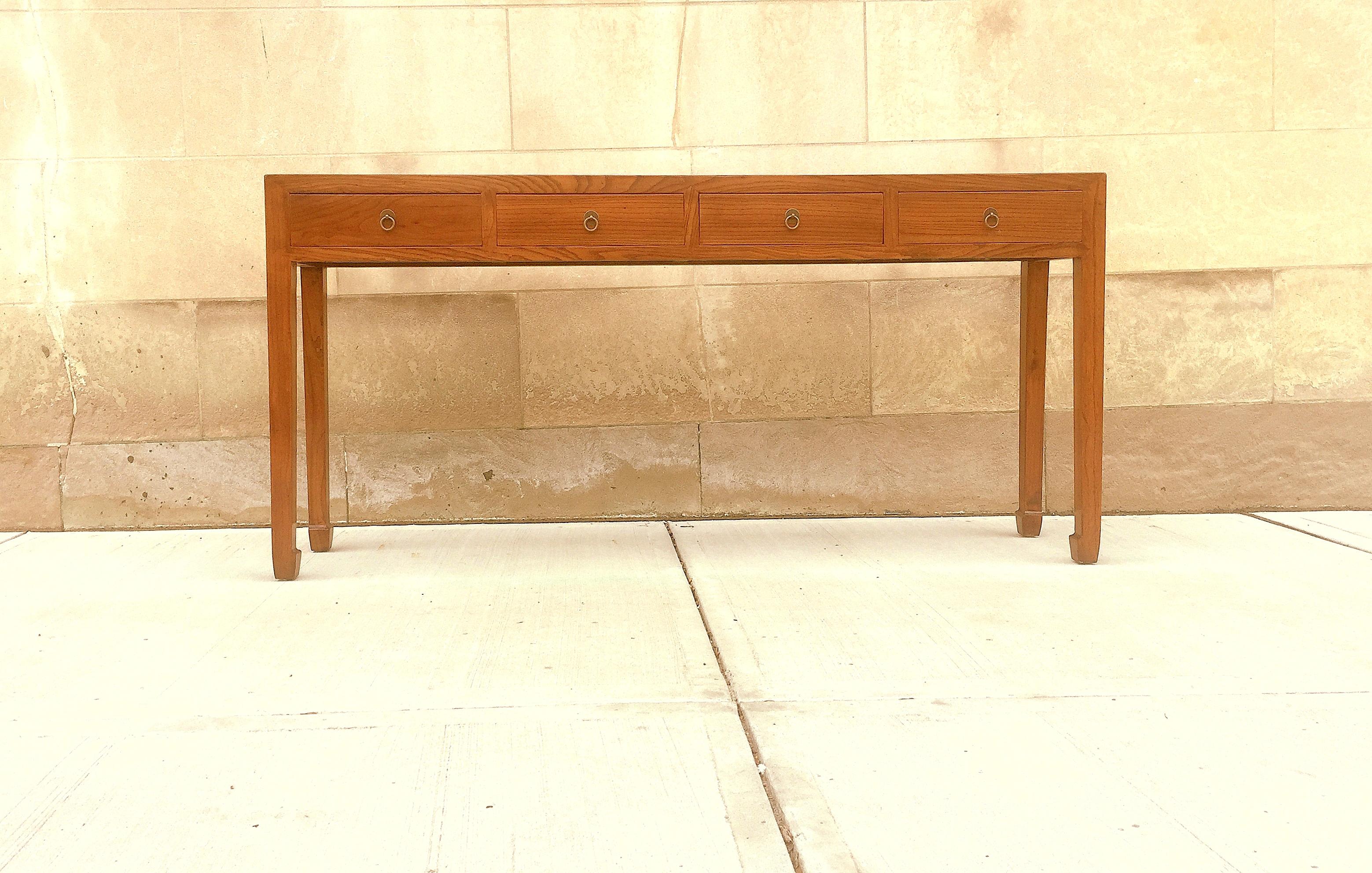 Polished Jumu Console Table with Drawers