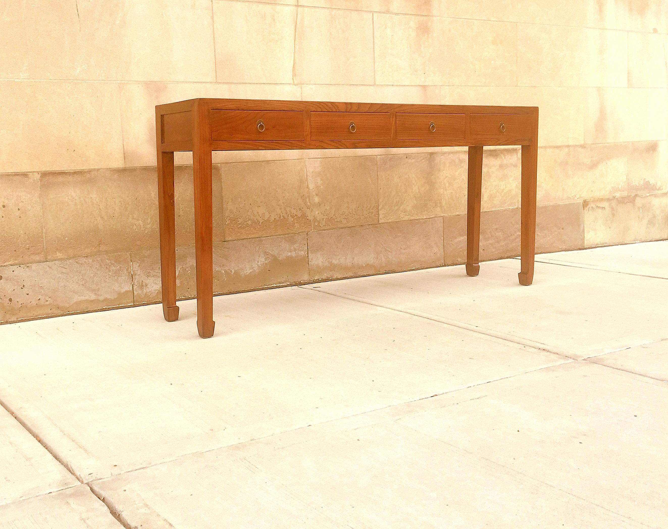 Wood Jumu Console Table with Drawers