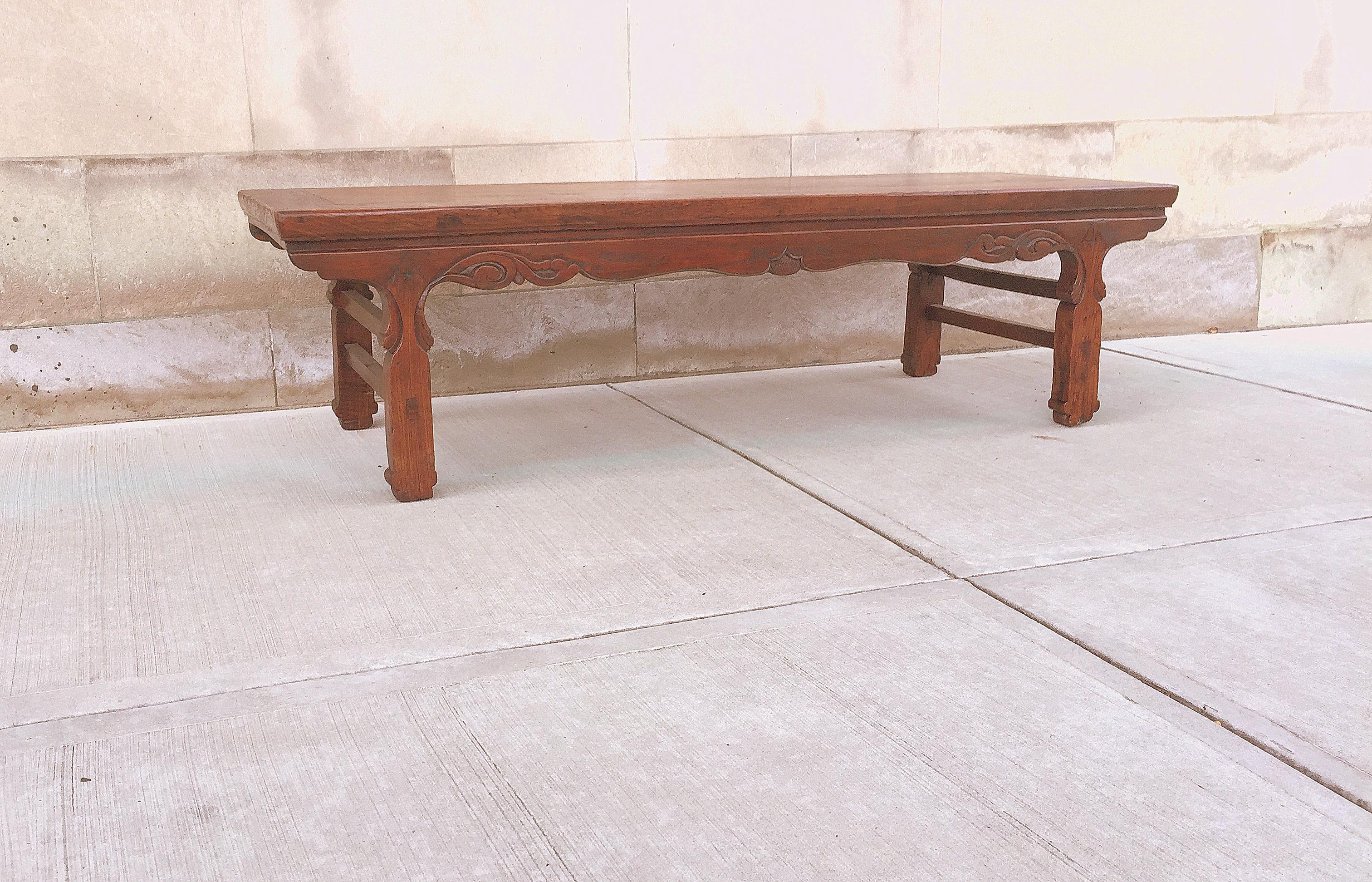 Late 19th Century Jumu Wood Asian Kang Low Table For Sale