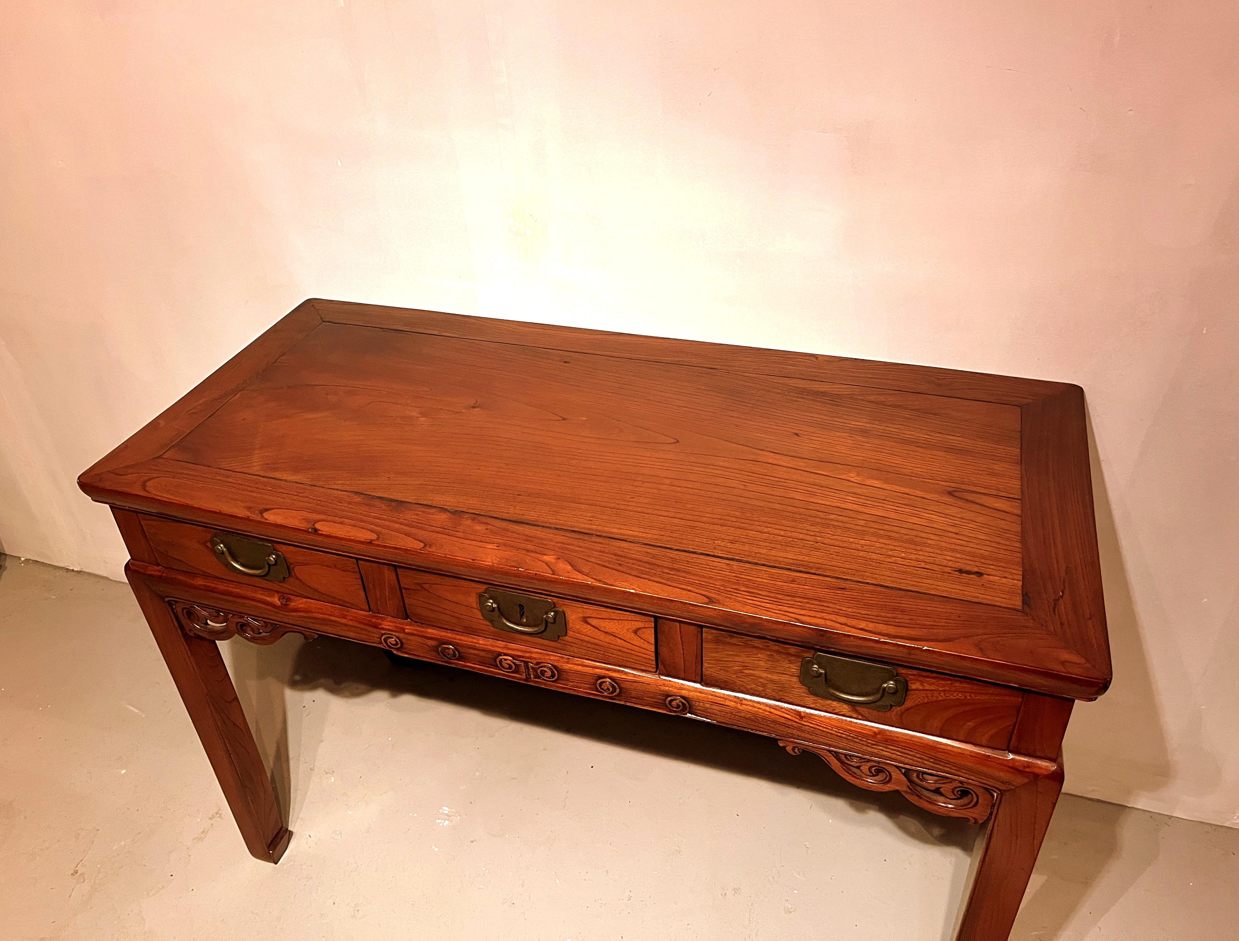 Bureau Jumu Wood avec trois tiroirs en vente 3