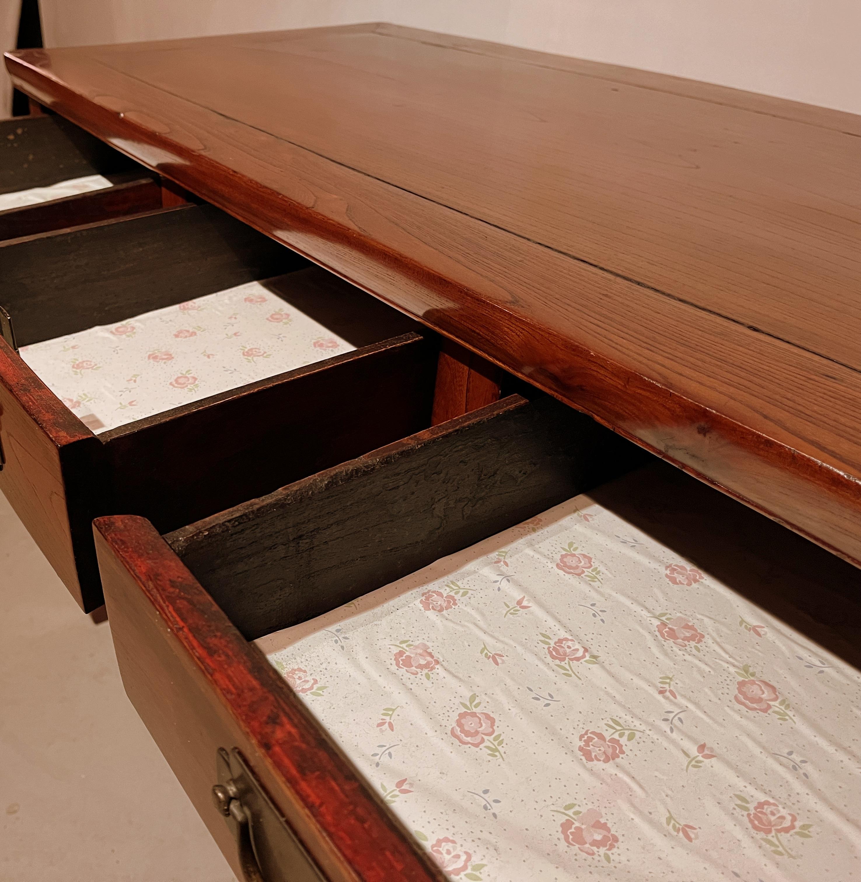 Bureau Jumu Wood avec trois tiroirs en vente 5