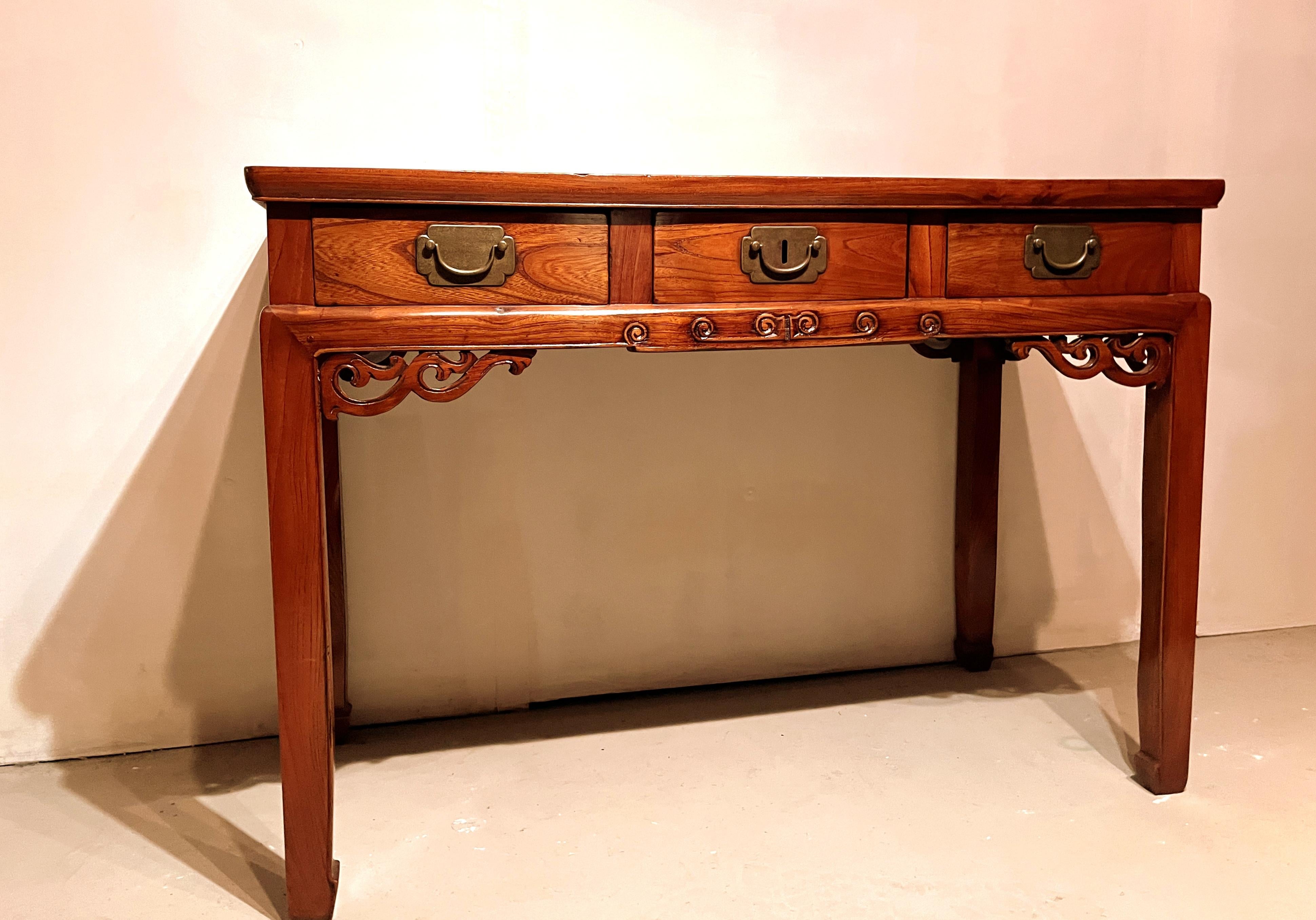 Bureau Jumu Wood avec trois tiroirs en vente 1