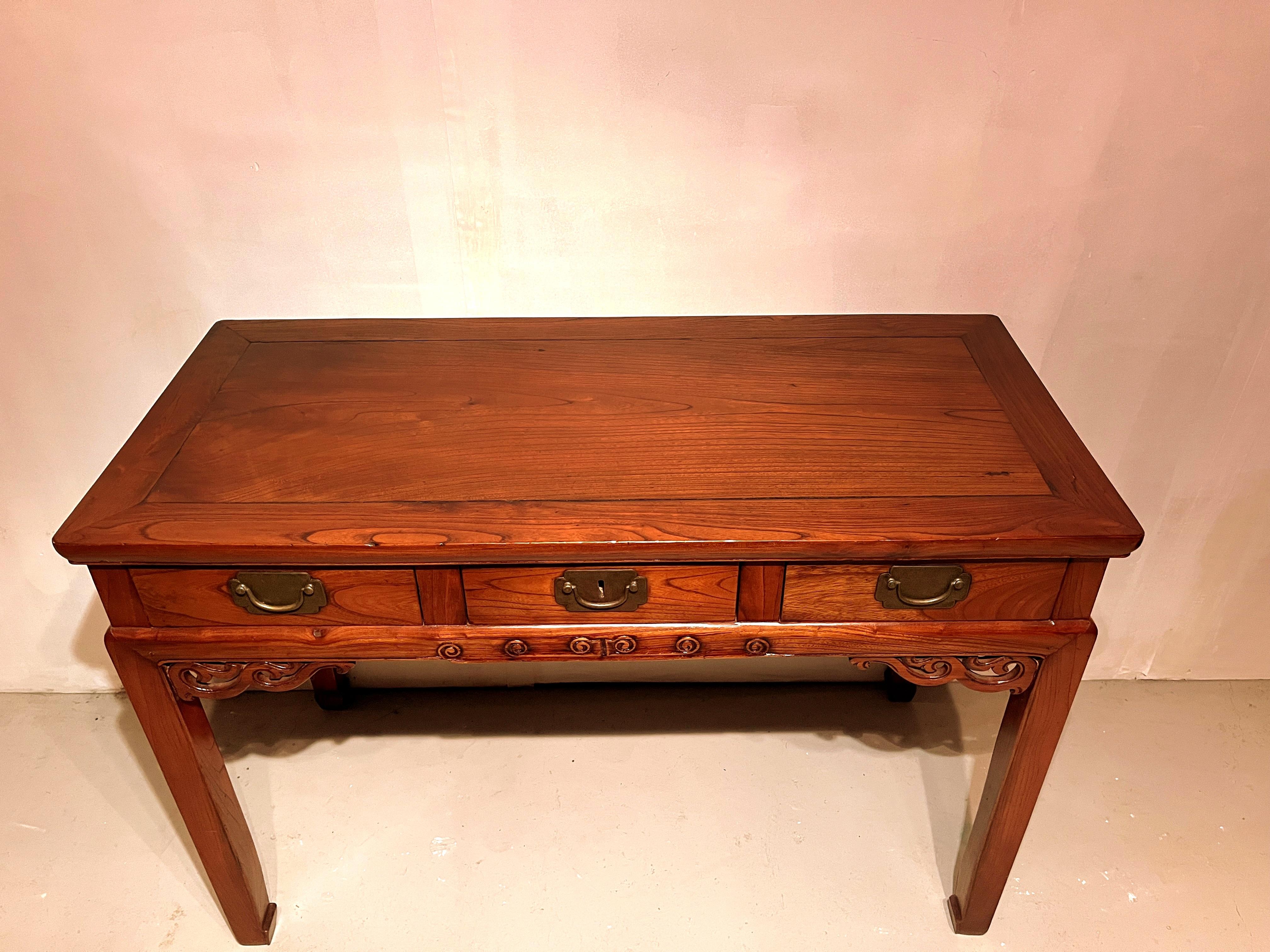 Bureau Jumu Wood avec trois tiroirs en vente 2