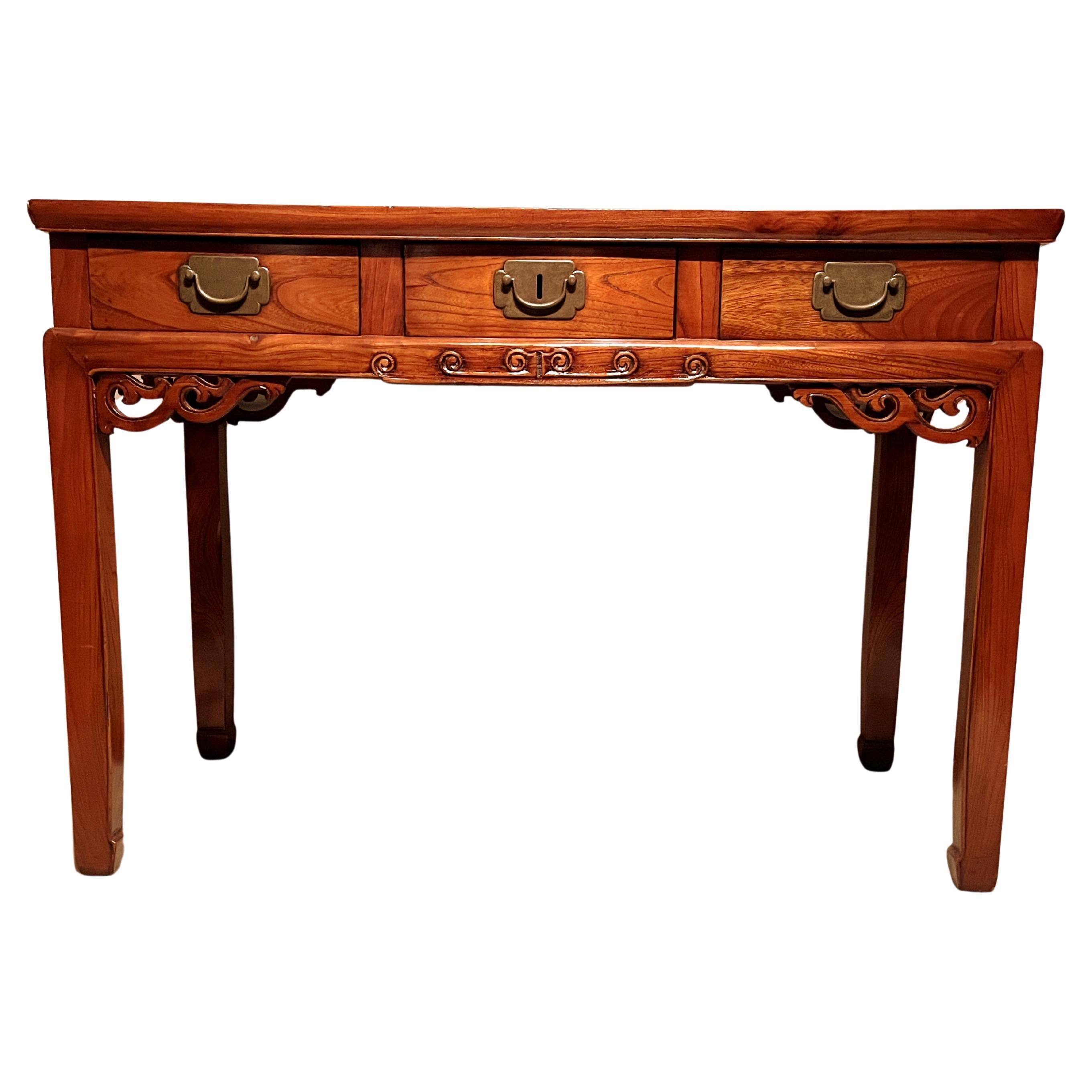 Bureau Jumu Wood avec trois tiroirs en vente