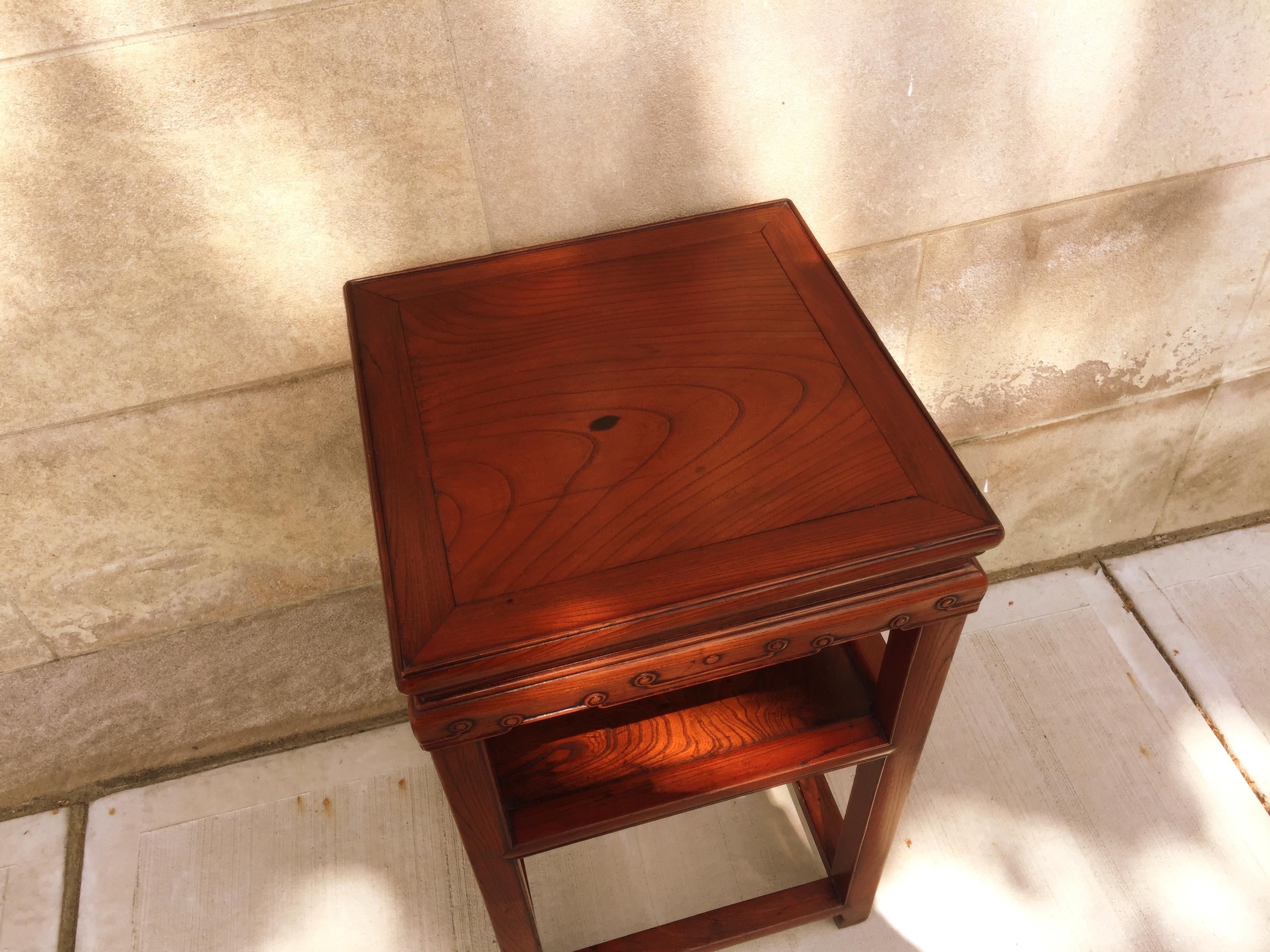 Jumu Wood End Table In Good Condition For Sale In Greenwich, CT
