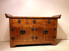 Jumu Wood Sideboard with Three Drawers and Two Pair of Doors