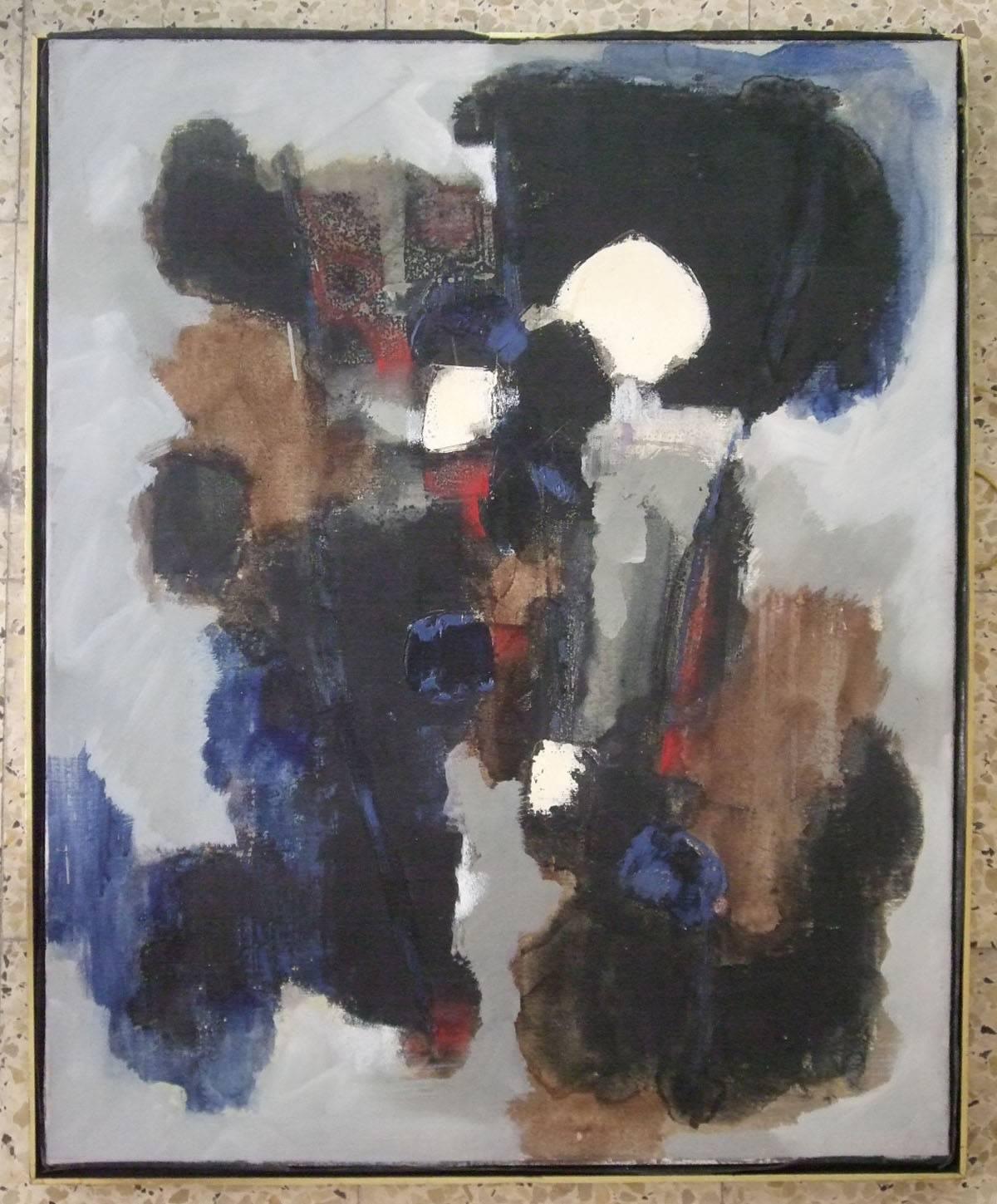 Composition -  Japanese Abstract French - Painting by Jun Dobashi