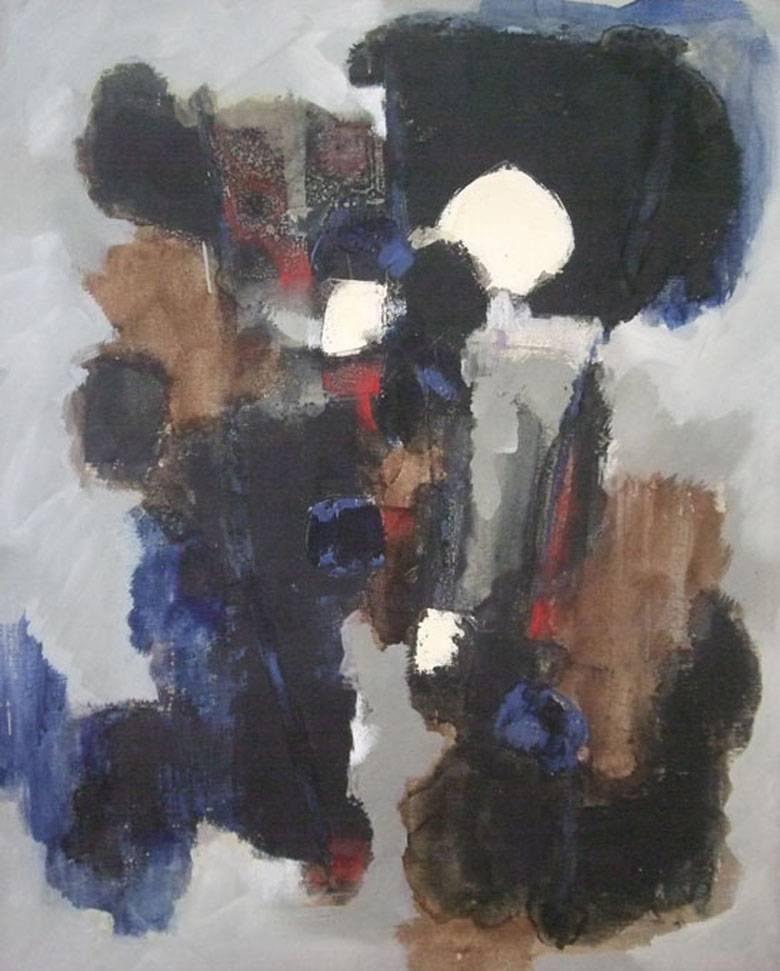 Jun Dobashi Abstract Painting - Composition -  Japanese Abstract French