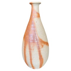 Jun Isezaki Signed Japanese Bizen Yaki Ware Large Pottery Vase Signed Sealed Box