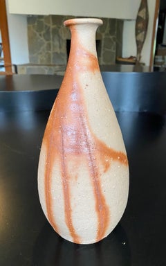 Jun Isezaki Signed Japanese Bizen Yaki Ware Large Pottery Vase Signed Sealed Box