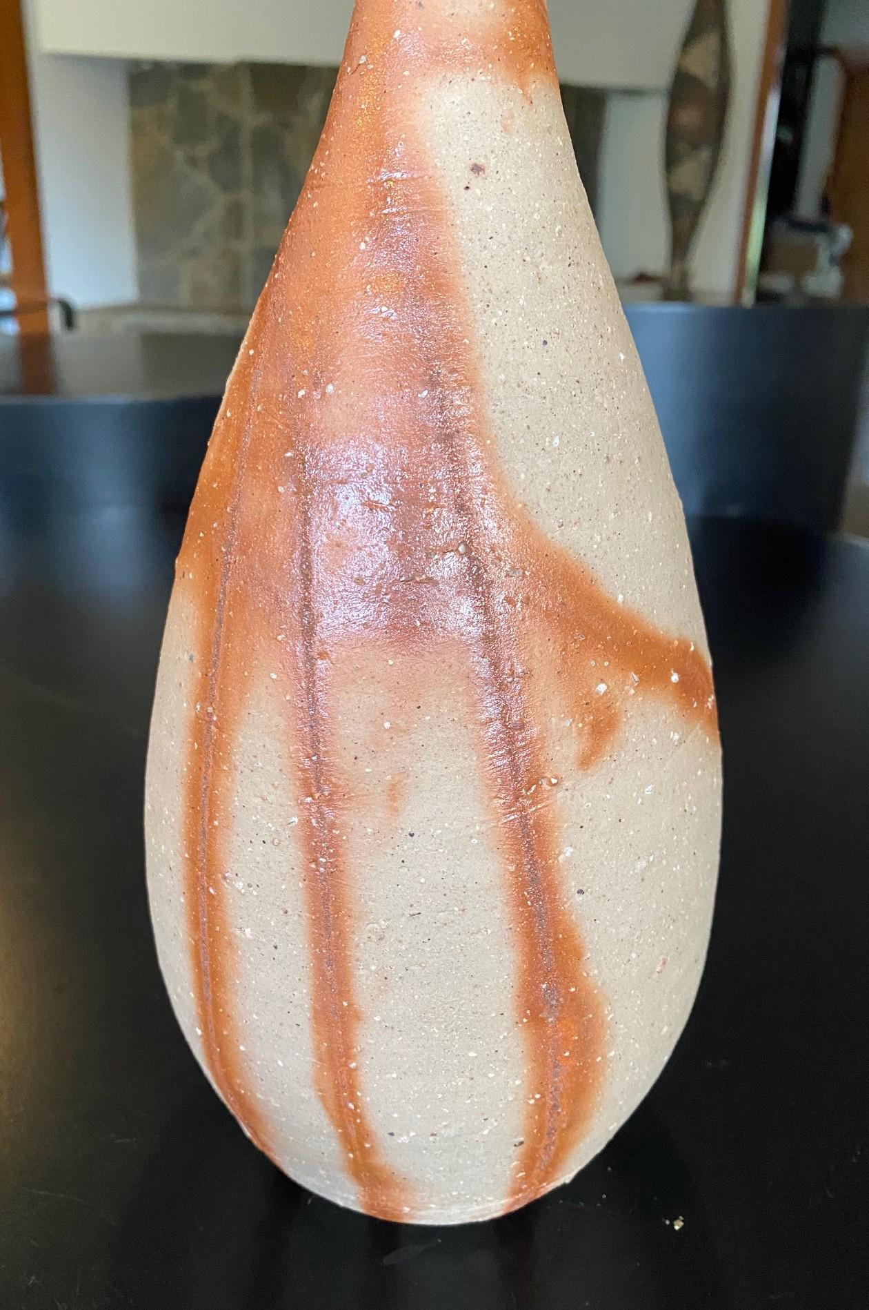 Showa Grand vase japonais Bizen Yaki Ware Pottery signé Jun Isezaki en vente