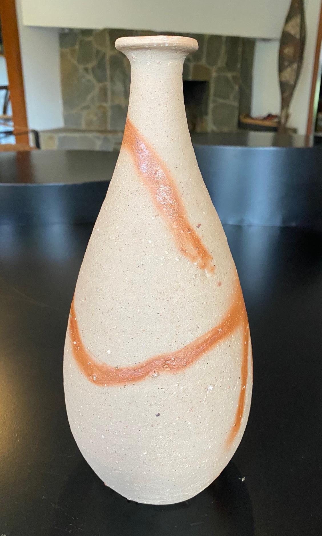 Cuit Grand vase japonais Bizen Yaki Ware Pottery signé Jun Isezaki en vente