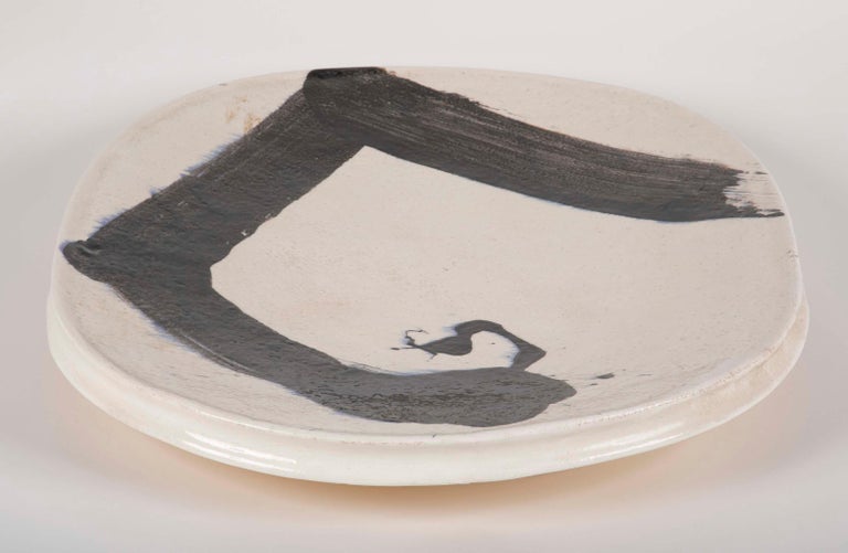 Jun Kaneko Glazed Earthenware Oval Plate For Sale 5