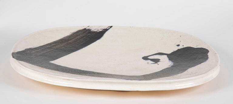 Jun Kaneko Glazed Earthenware Oval Plate For Sale 2
