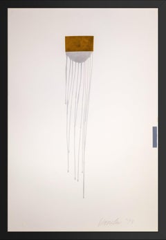 Jun Kaneko Firmado 1998 Original Óleo y Tinta sobre Papel