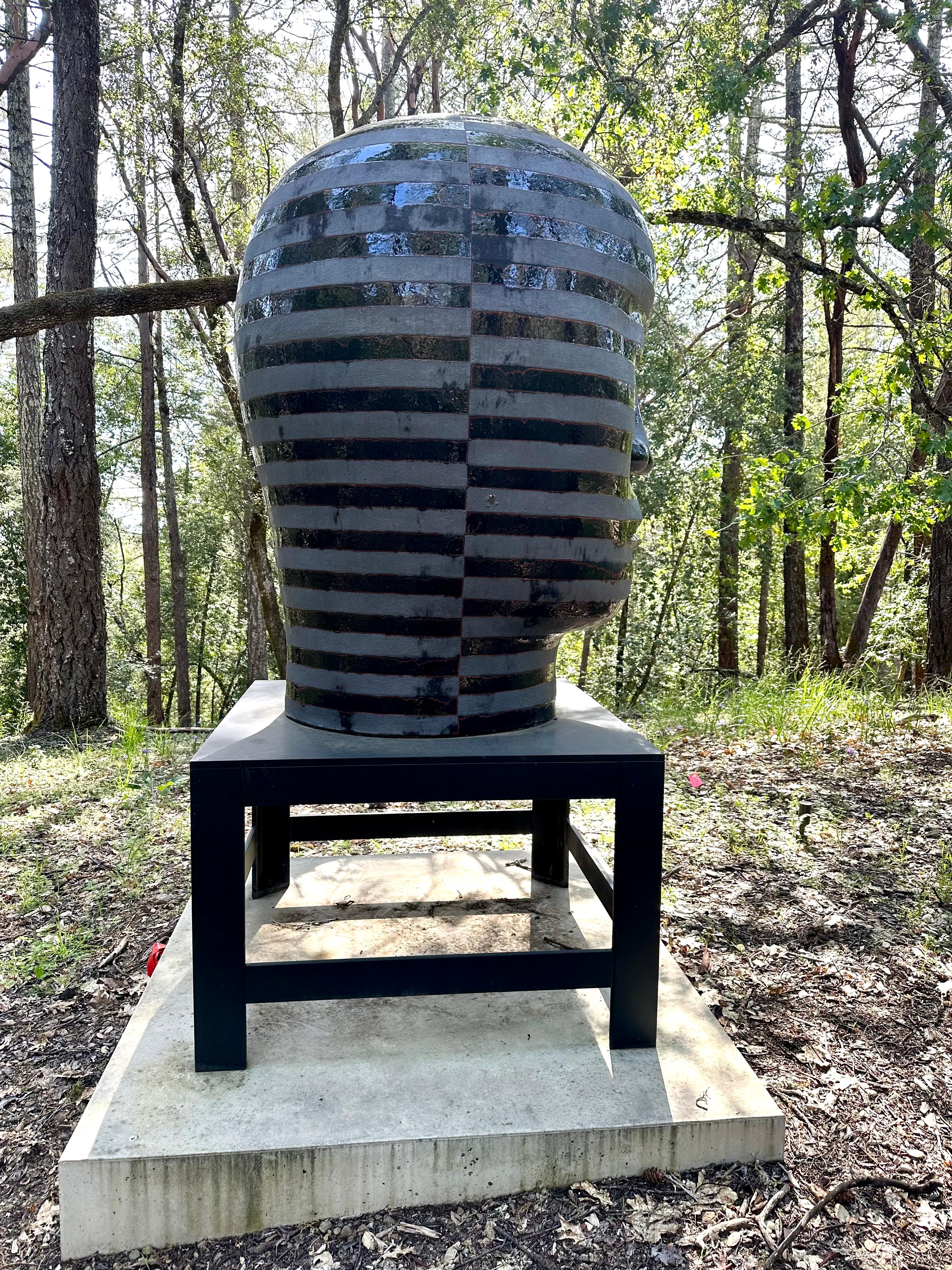 Untitled Head (INV# NP3789)
Jun Kaneko
glazed ceramic and steel base
100 x 48 x 50” (head is 6’)
2003

Jun Kaneko was born in Nagoya, Japan in 1942. He studied painting with Satoshi Ogawa during his adolescence - working in his studio during the day