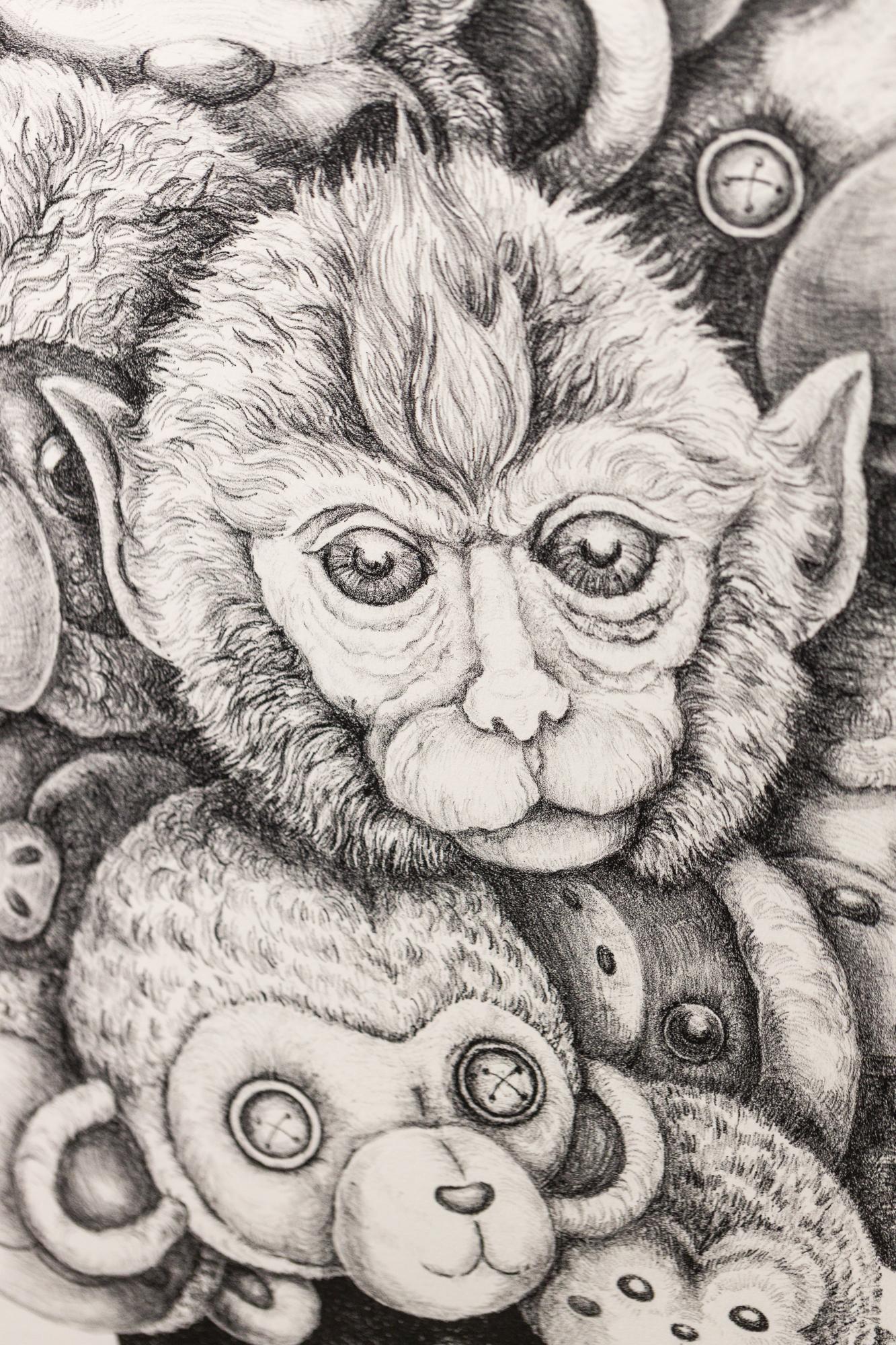 « #MONKEYPOP », figuratif, motif singe, représentations d'animaux, lithographie - Print de Jun Lee