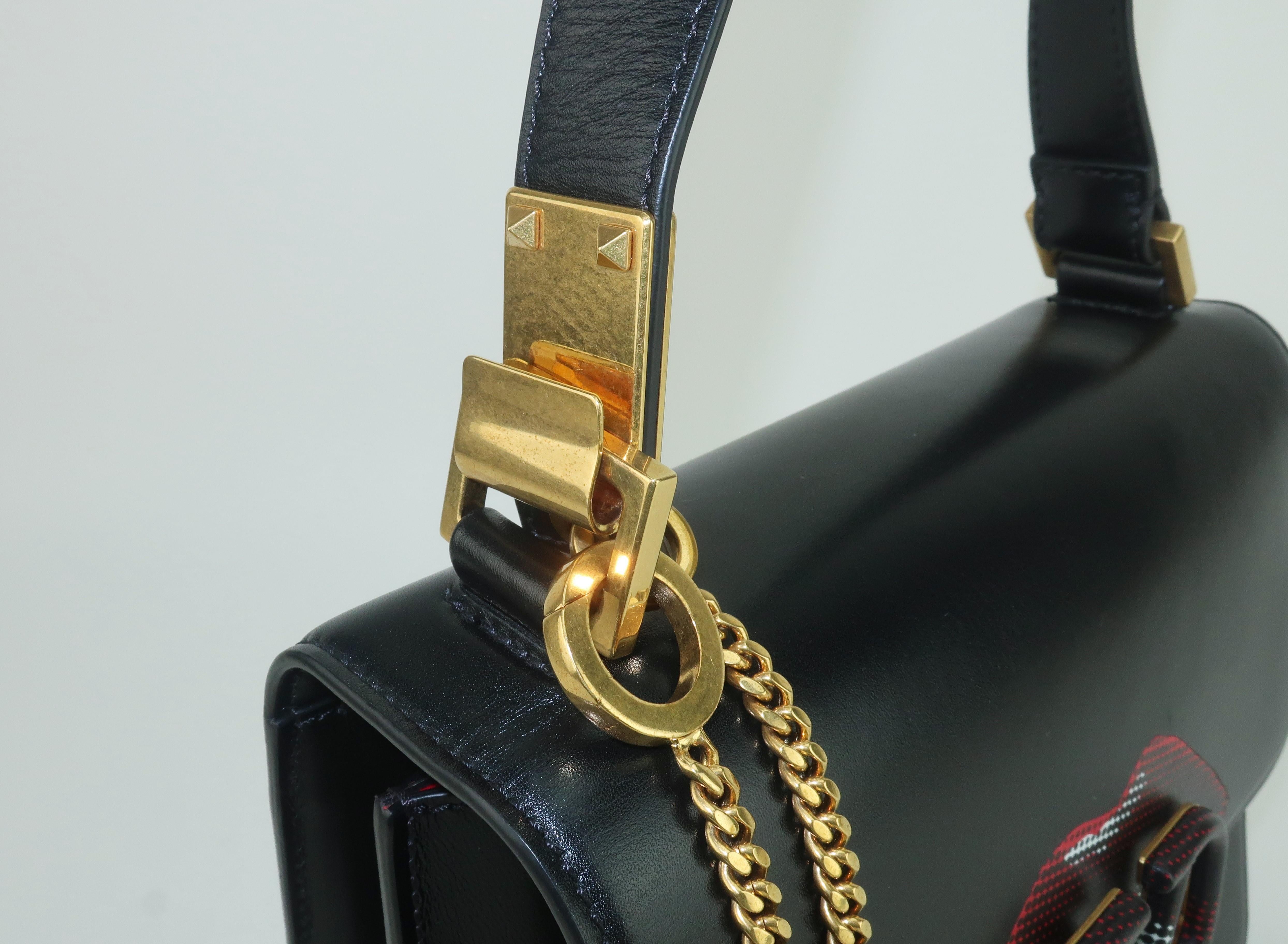 Jun Takahashi For Valentino Black Leather V-Sling Lips Handbag, 2019 1