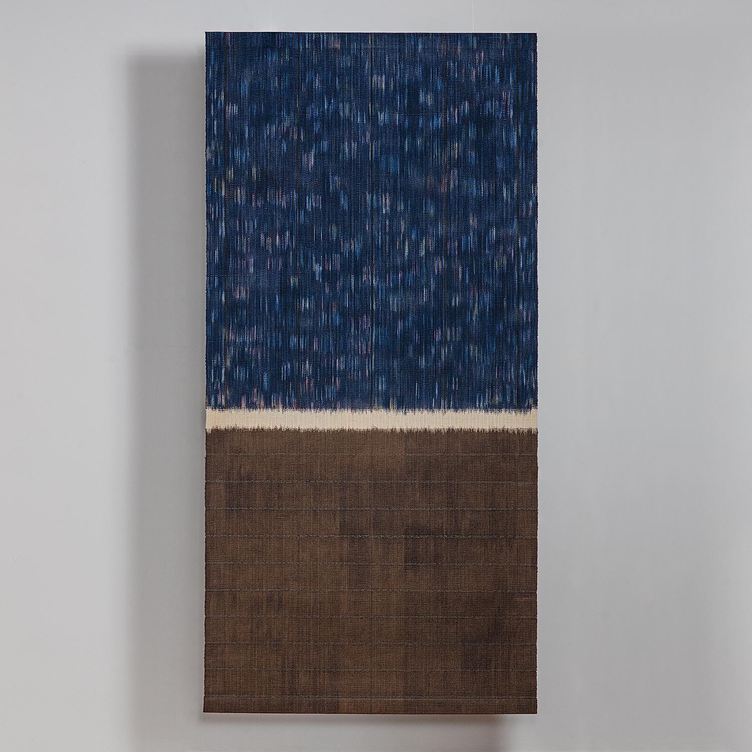 Kasuri Panel 145, Japanese Silk Textile Wall Hanging by Jun Tomita