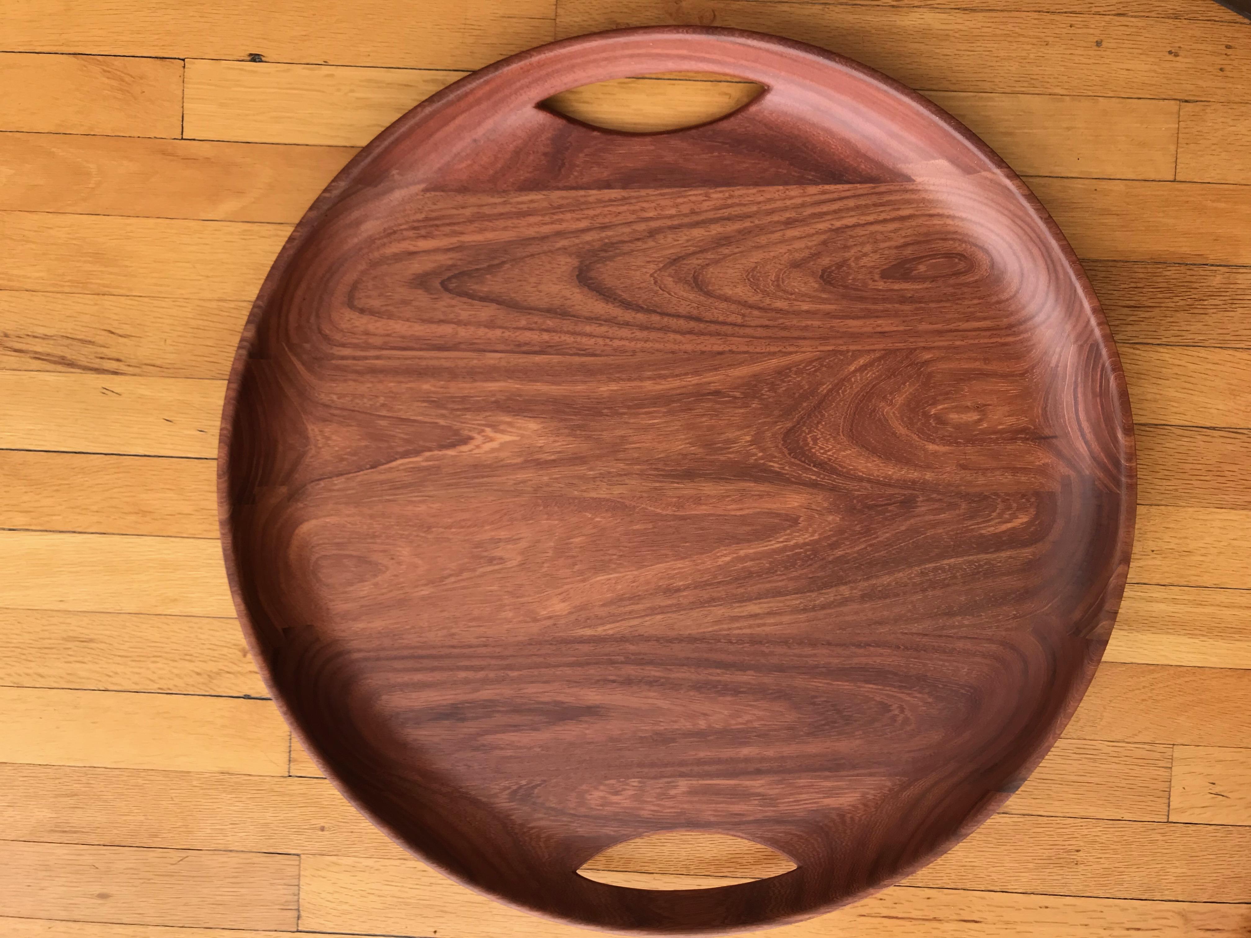 Minimalist Modern Serving Tray in Mexican Hardwood For Sale 1