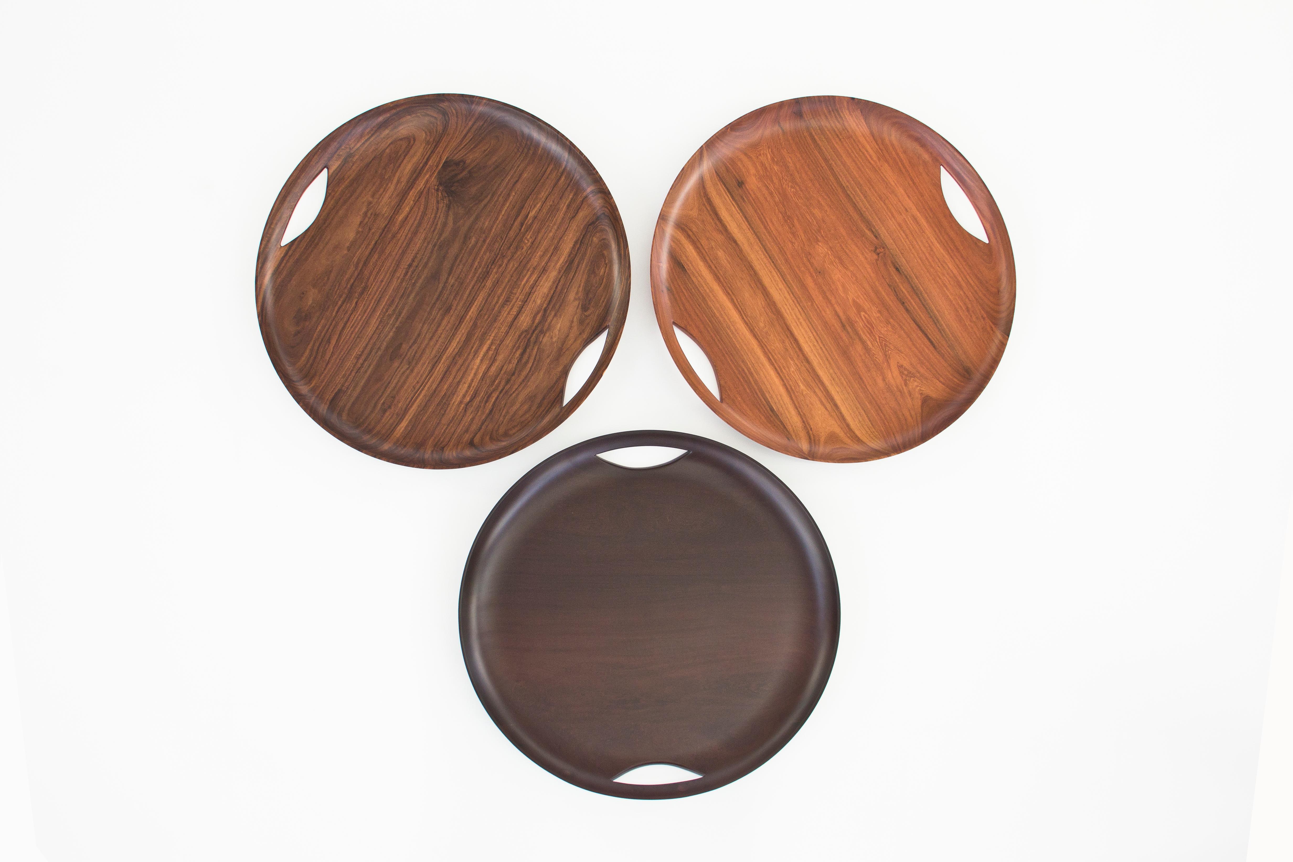 Minimalist Modern Serving Tray in Mexican Hardwood For Sale 1