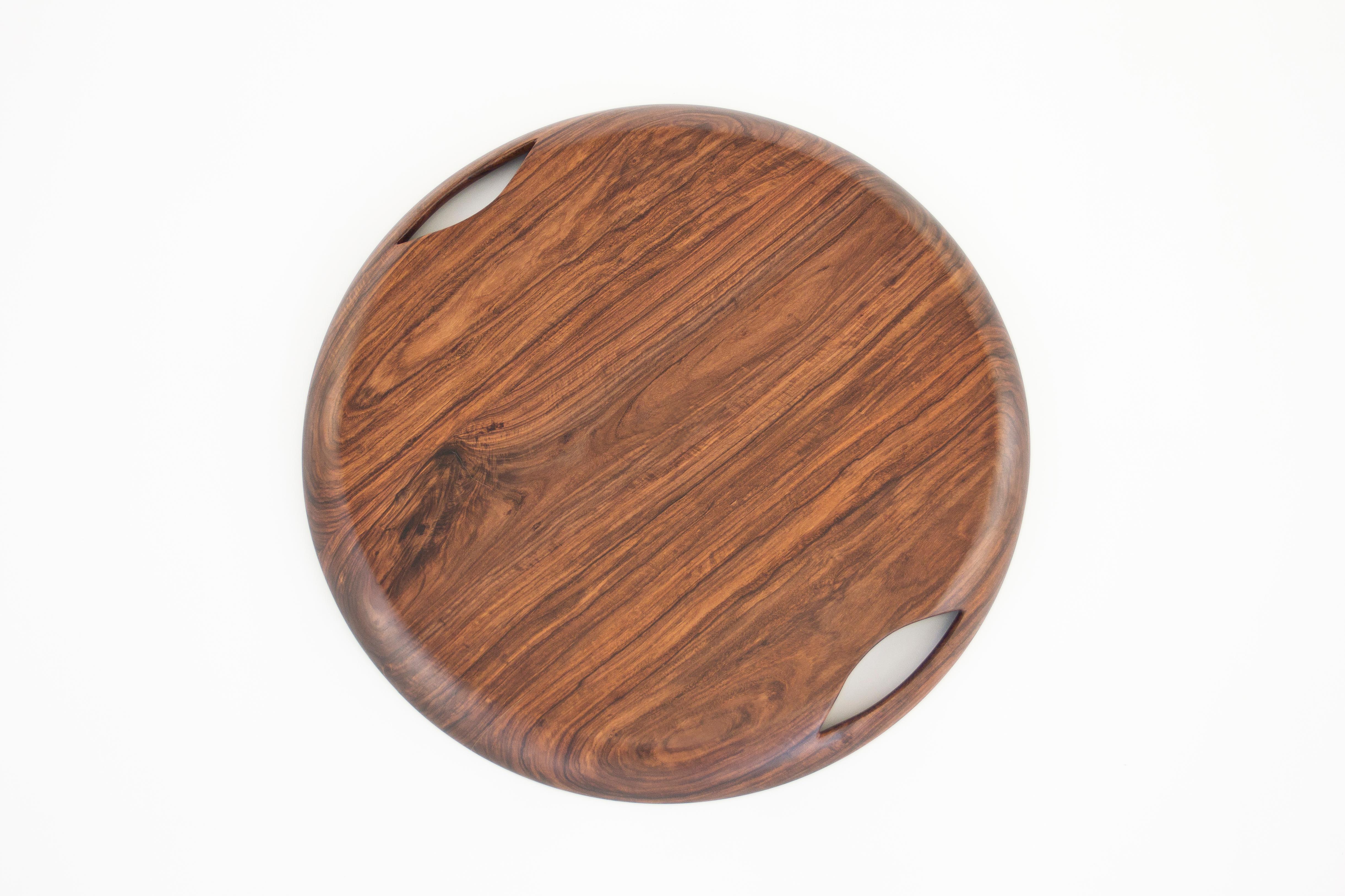 Minimalist Modern Serving Tray in Mexican Hardwood For Sale 3