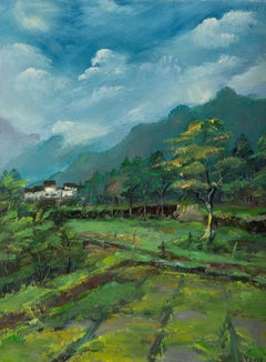 Jun Ye Impressionistisches Original Ölgemälde auf Leinwand „Bäume II“ von Jun Ye
