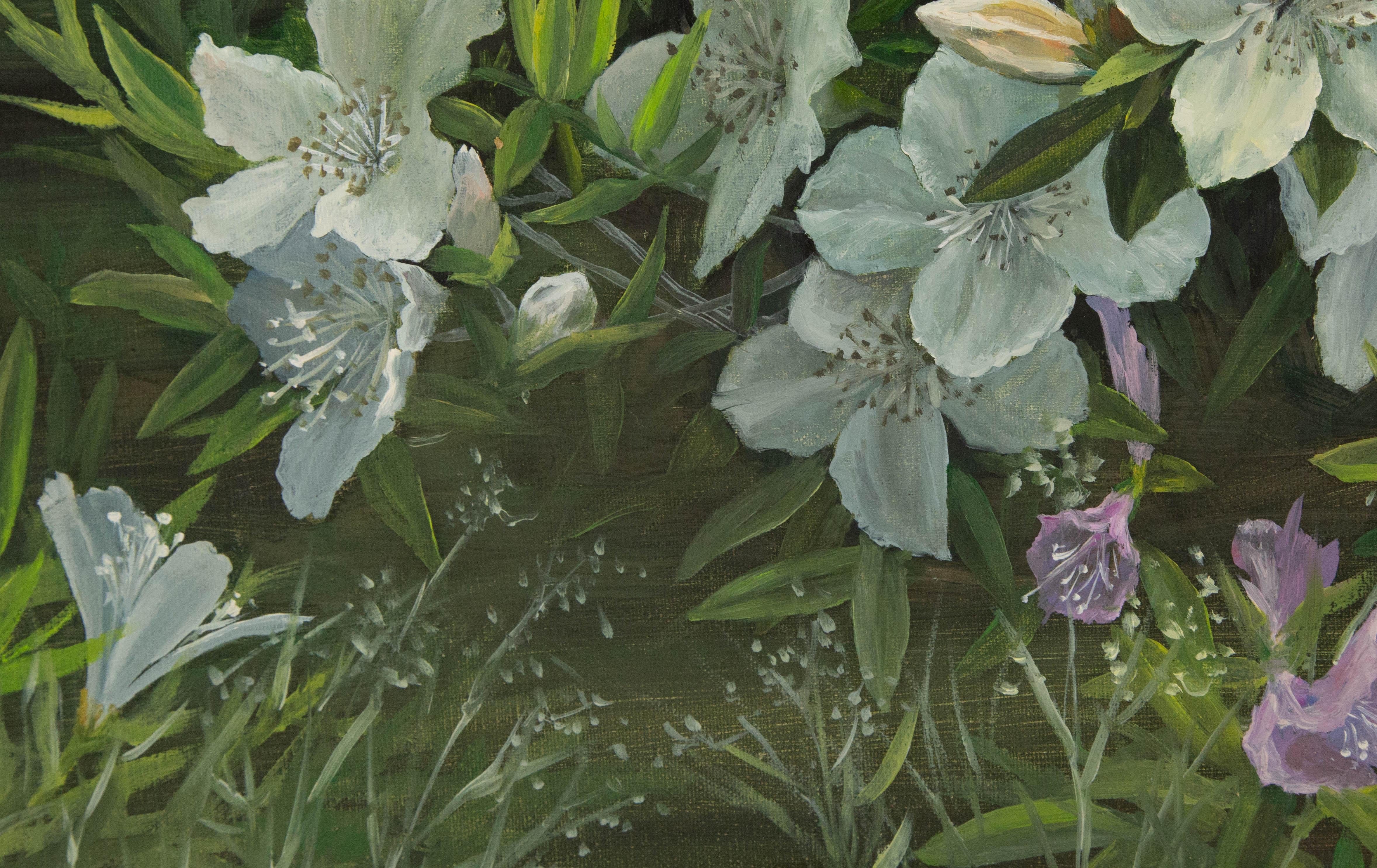 Jun Zhang Floral Original Oil On Canvas 