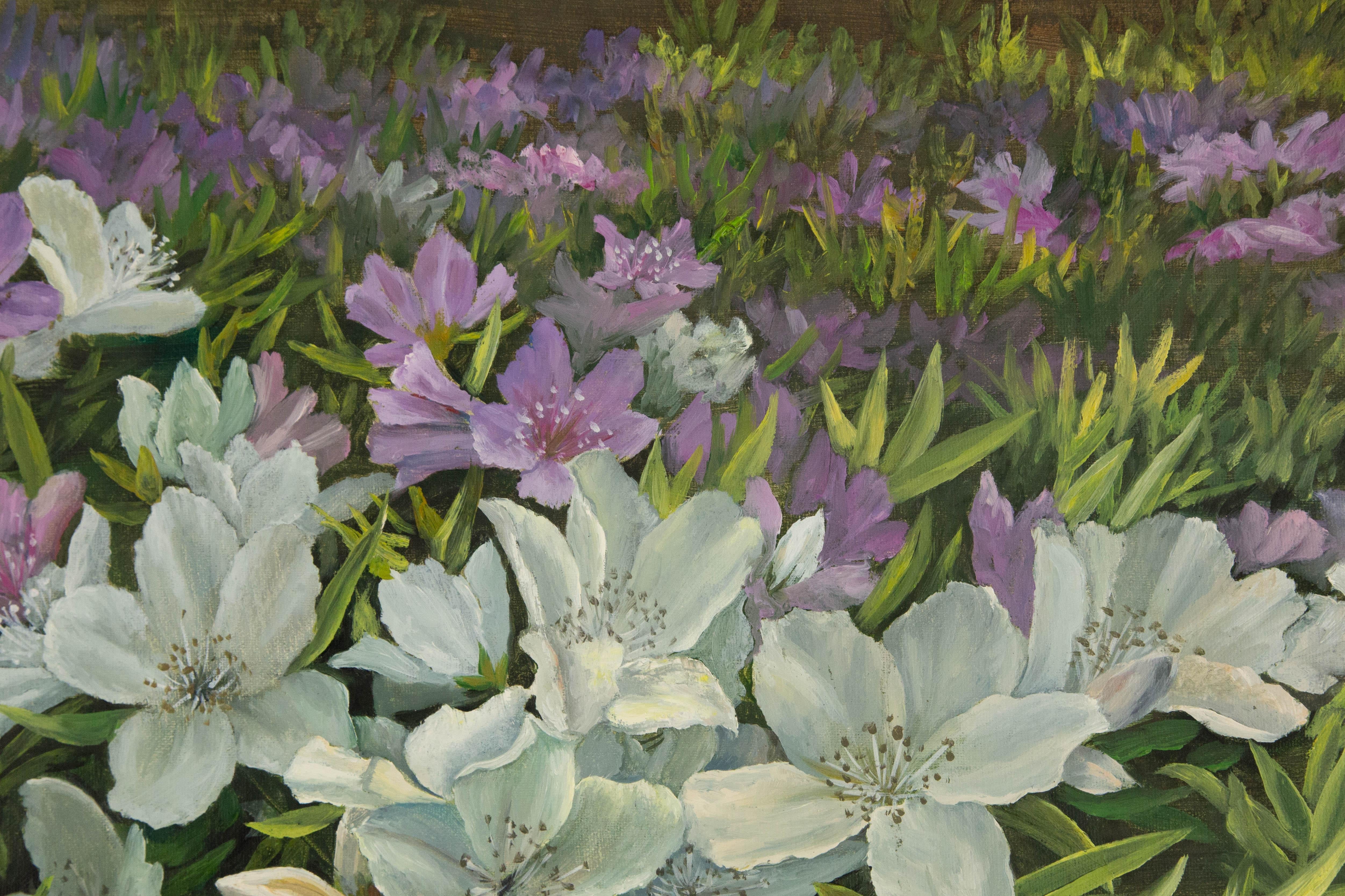 Jun Zhang Floral Original Oil On Canvas 