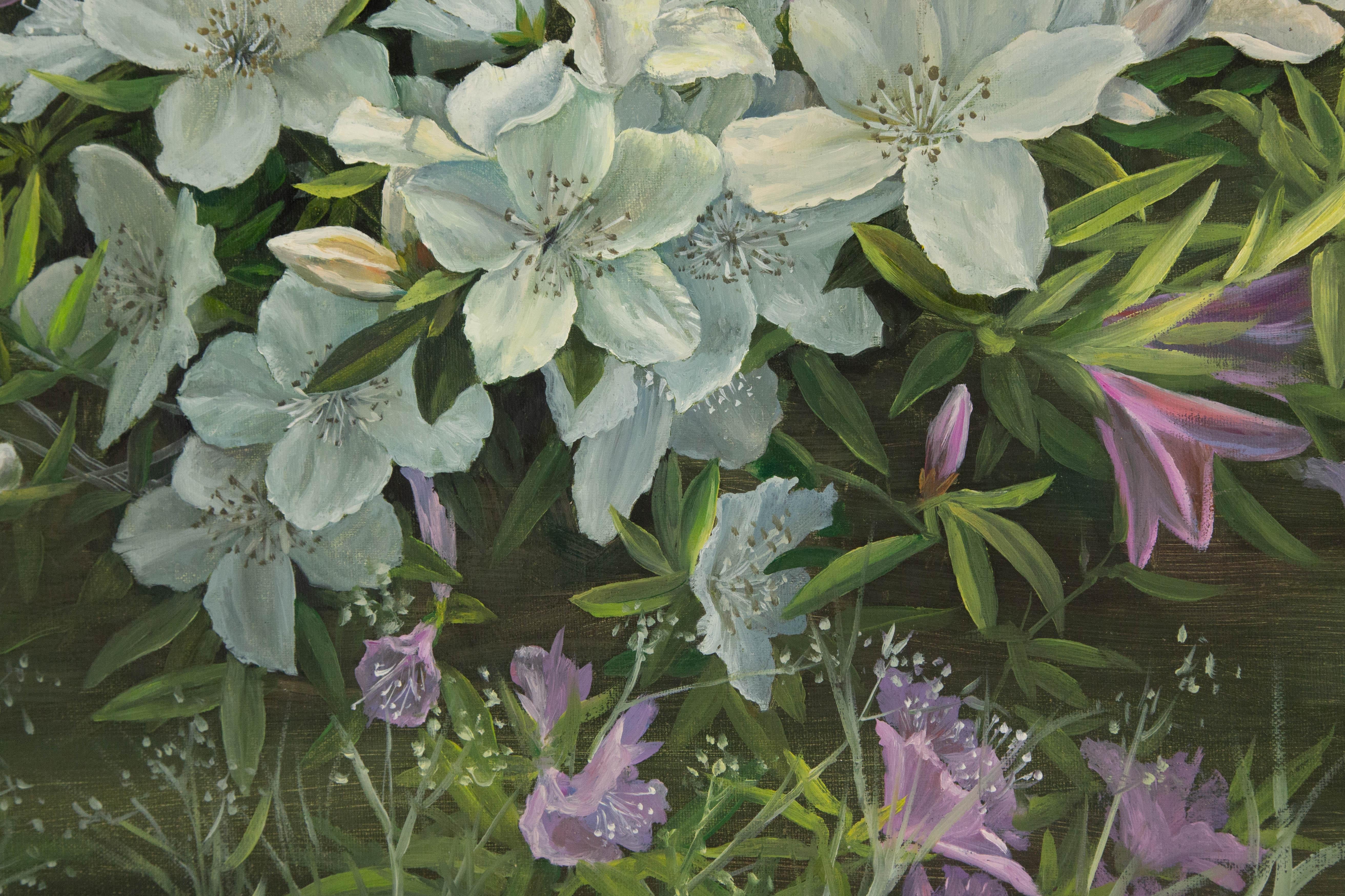 Jun Zhang Floral Original Oil On Canvas 