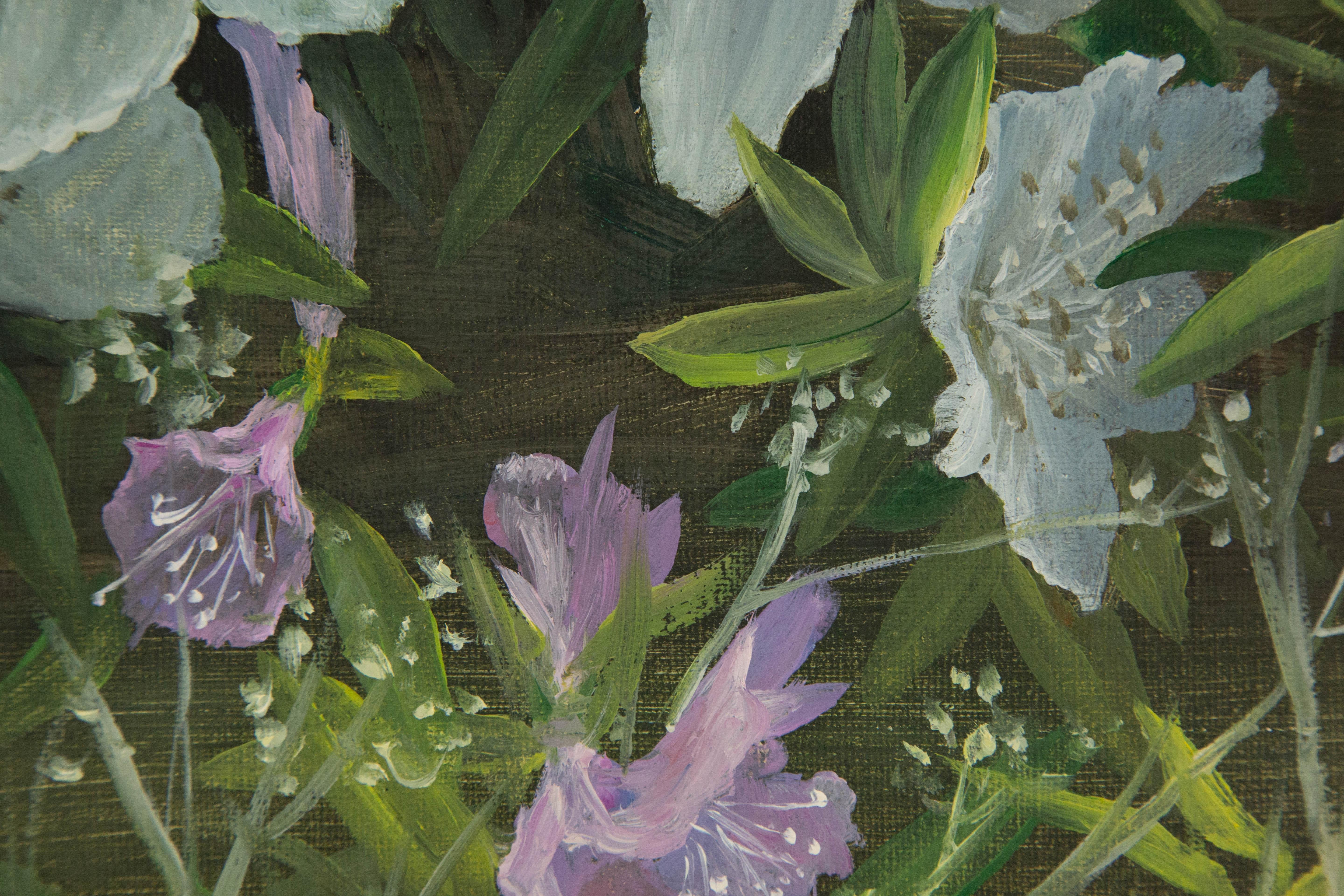 Jun Zhang Floral Original Oil On Canvas 