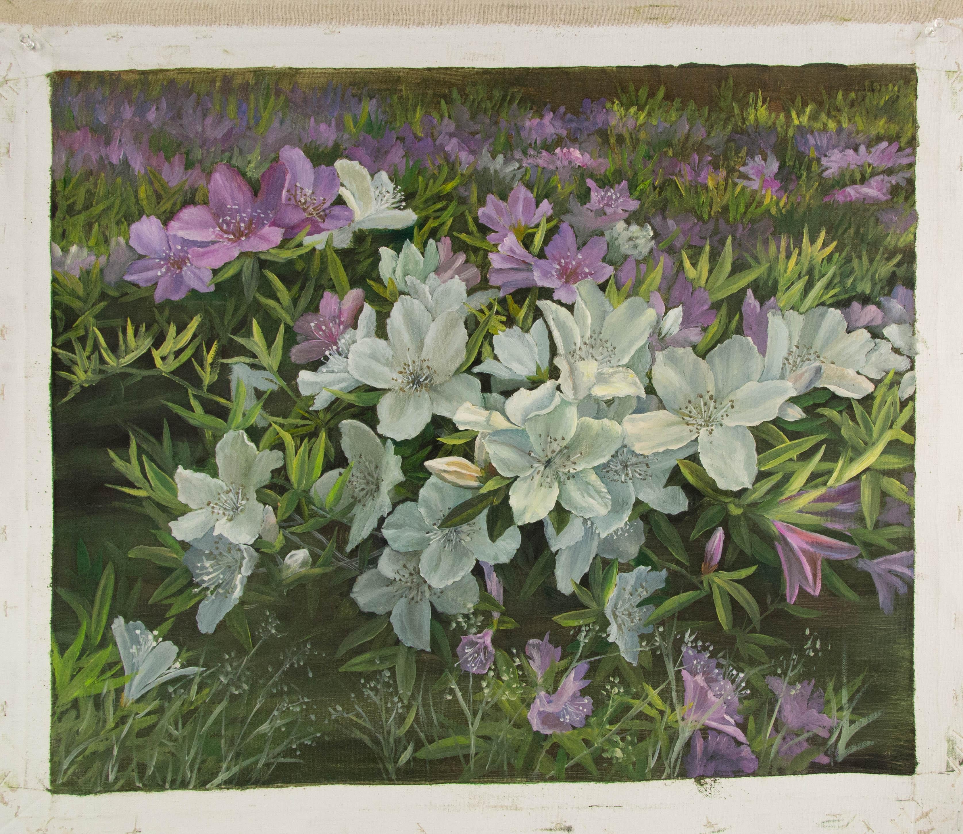 Jun Zhang Floral Original Oil On Canvas 