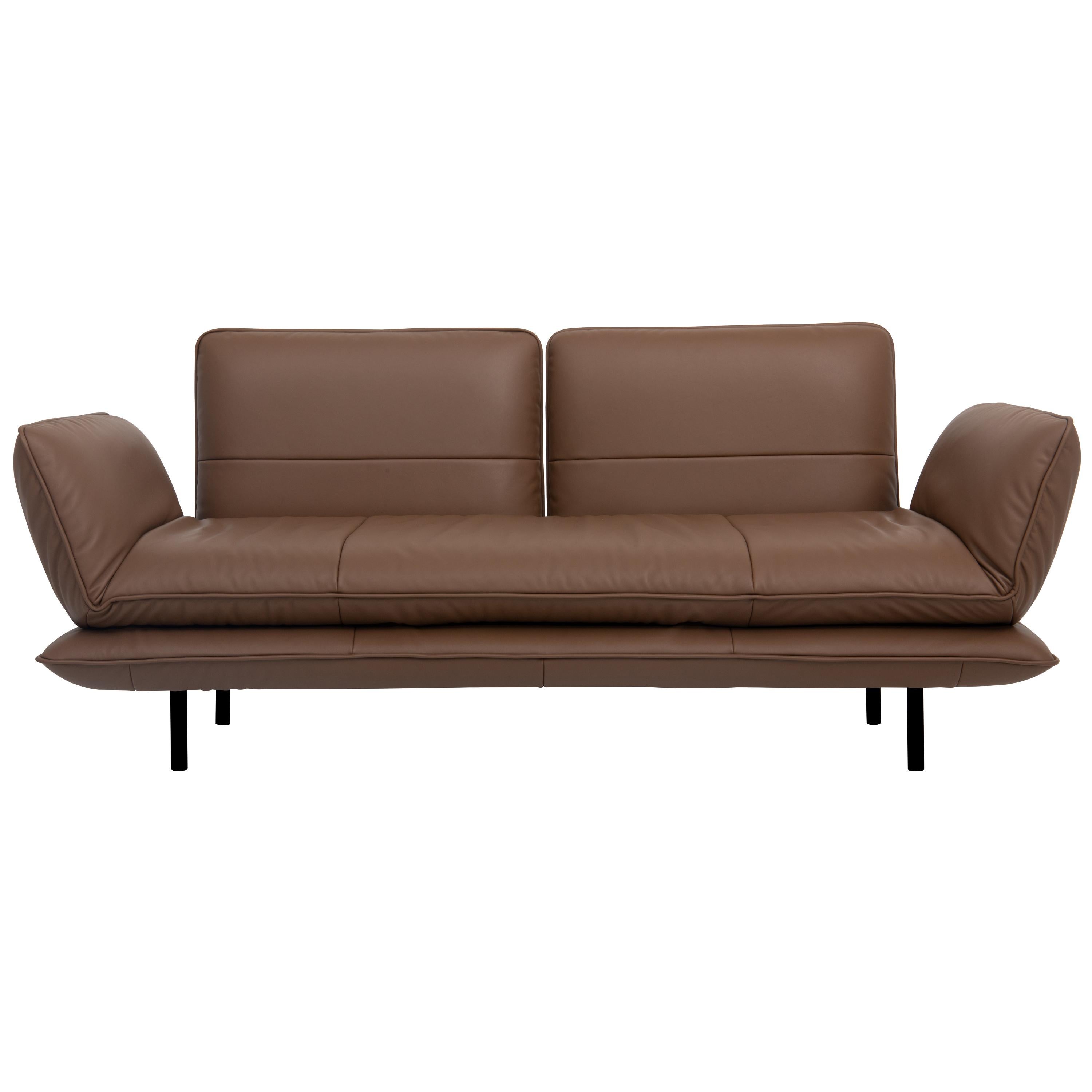 For Sale: Brown (Whisky) Juna Convertible Leather Sofa by FSM