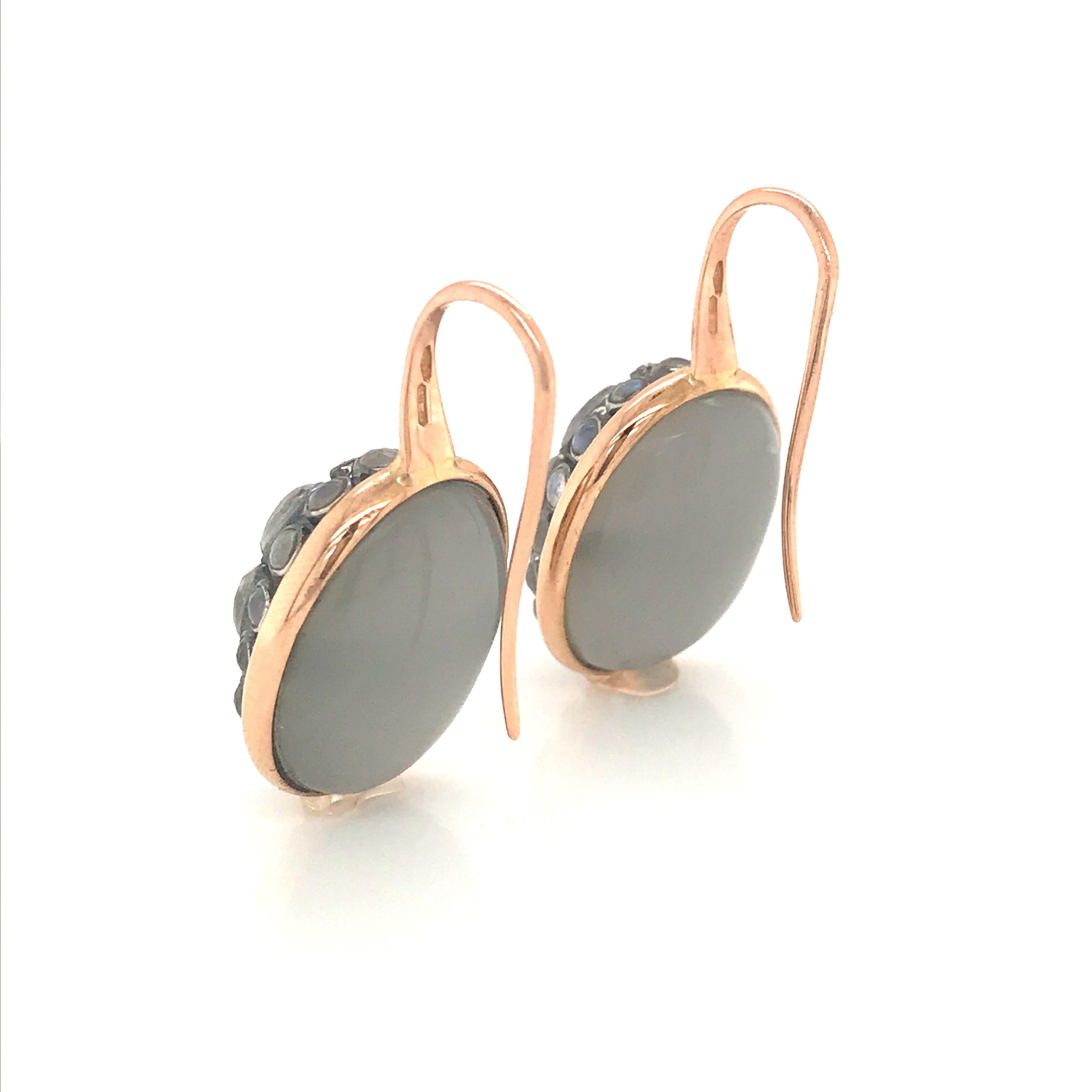 Junagarh Moonstone Pink Gold 18 Karat Earrings 1