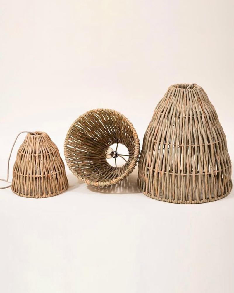 Hand-Woven Juncal Handwoven All Natural Palm Pendant Lampshade For Sale