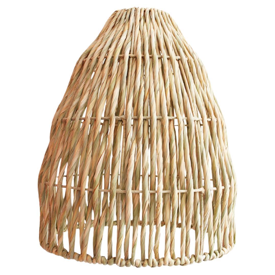 Juncal Handwoven All Natural Palm Pendant Lampshade For Sale