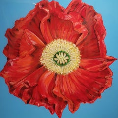 Amapola africana, Realismo, Acrílico con resina, Pintura floral, Papel de regalo