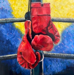  Another Win, Realismus, Acryl mit GalerieWickel mit Harz, Boxhandschuhen, Ringside
