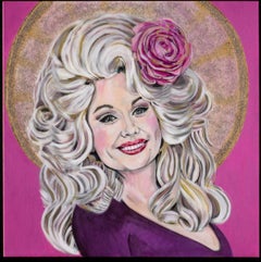   Dolly Parton  Réalisme, Acrylique avec enveloppe de galerie en résine, Country Western