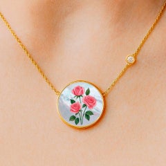 June birth month flower pendant - Rose flower pendant