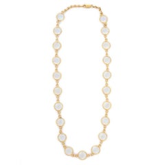 June Birthstone 80.49 Carat Moonstone Necklace for Grandma in 18k Yellow Gold