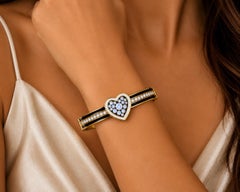 Braccialetto con pietra del mese di giugno (pietra di luna), diamanti e cuore in oro 14 carati di Meghna Jewels